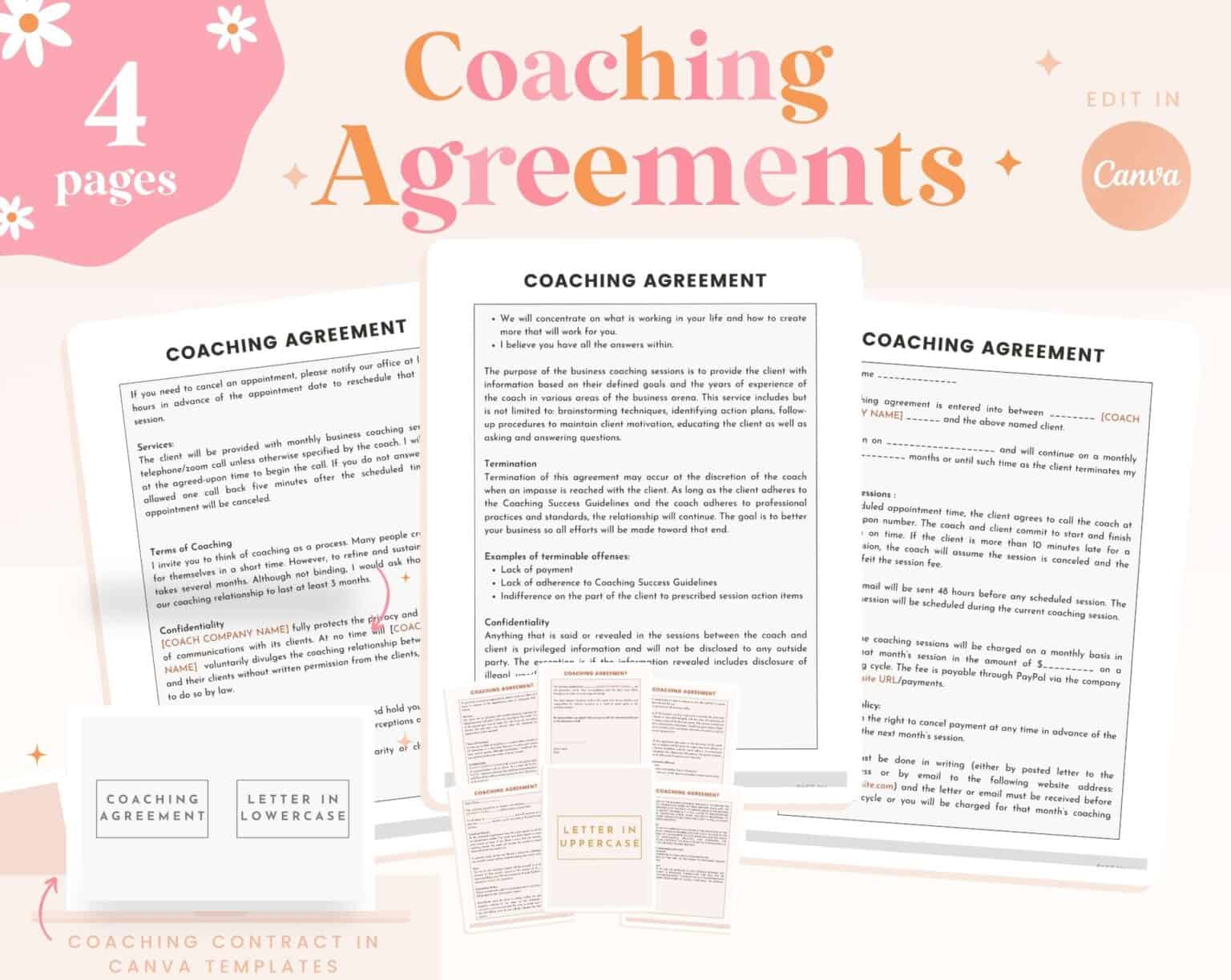 Legal Templates For Coaches Life Coaching Contract and Agreement